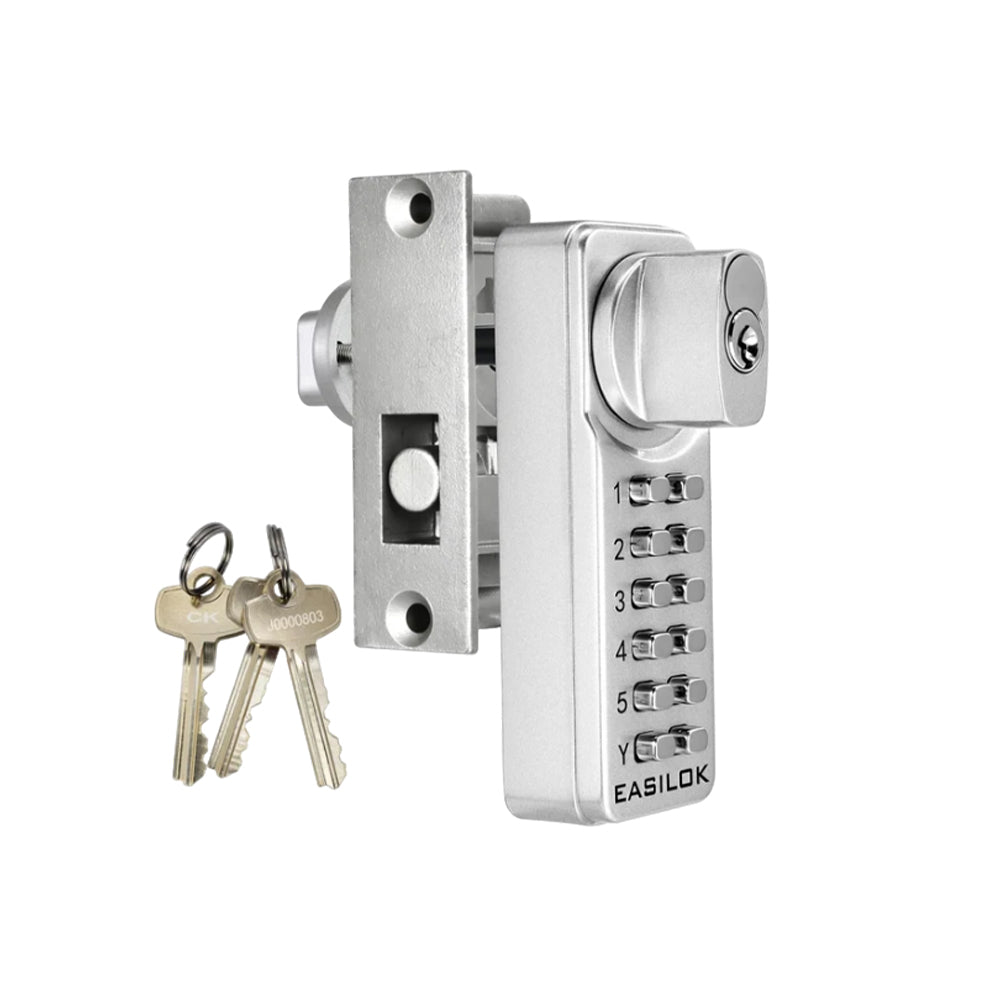 EASILOK SK777S Keyless Herculite Glass Door Bottom Rail Lock with SFIC Key Override and Drill-Free Replacement for CRL 777S, FHC 777 and ILCO BRL