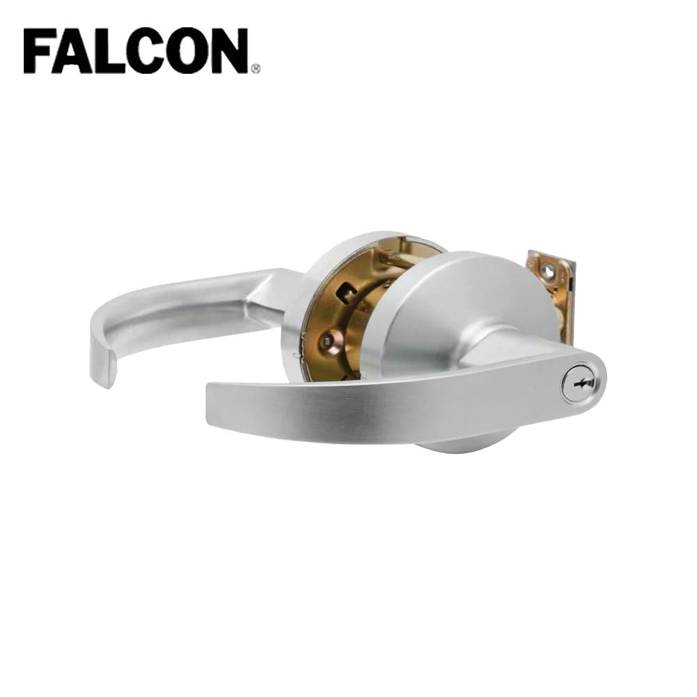 Falcon - K511PD - Push-Turnbutton Entrance Cylindrical Lock with ASA Strike and 2 3/4 Backset - Grade 2 - 626 (Satin Chrome Finish)