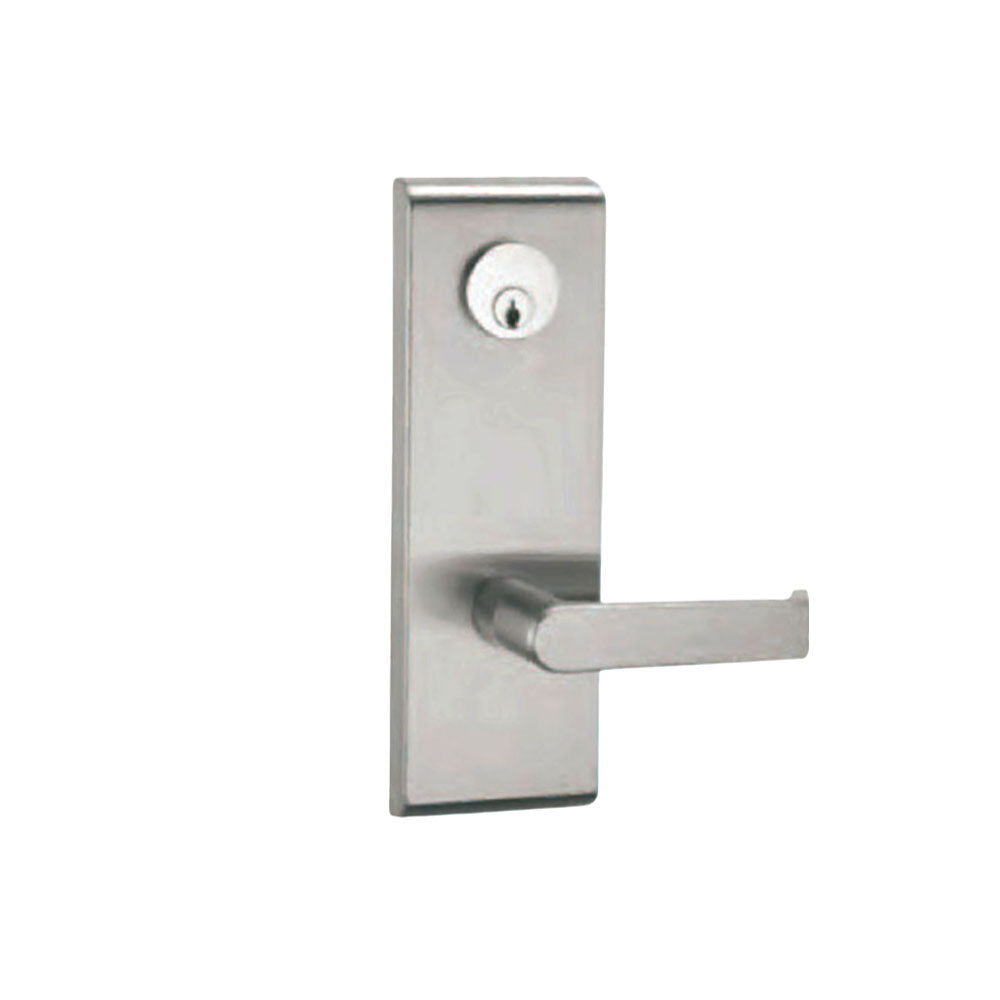 Fortis Doors - FDC810-TRIM - Full Escutcheon Exit Devices Trim with Entrance Function - SC Keyway - US26D - Satin Chromium Plated (626)