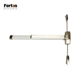 Fortis Doors - FDC830 - Surface Vertical Rod Type Panic Exit Device - 48" - Fire Rated - Grade 1 - US32D - Satin Stainless Steel (630)