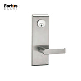 Fortis Doors - FDC841-TRIM - Full Escutcheon Exit Devices Trim with Storeroom Function - SC Keyway - US26D - Satin Chromium Plated (626)