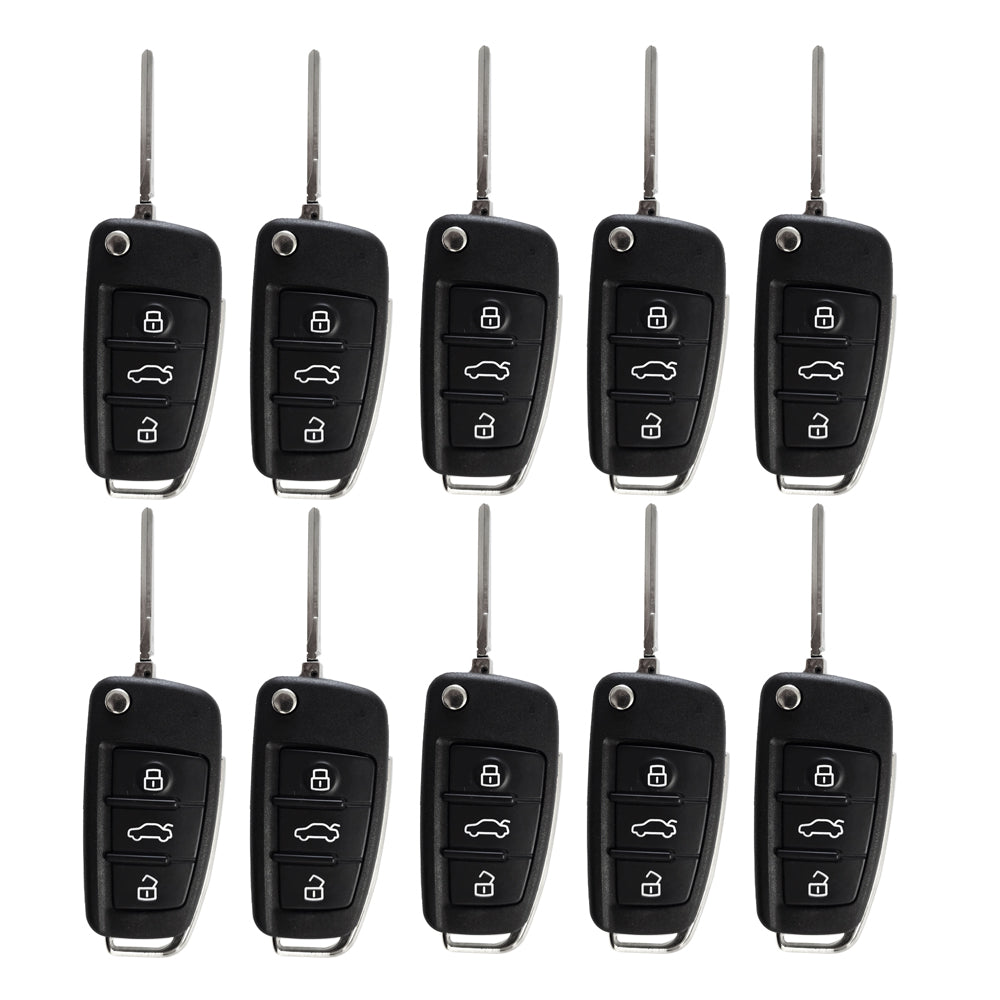 2006 - 2015 Audi Flip Key Shell 3B for FCC# IYZ-3314 (10 Pack)