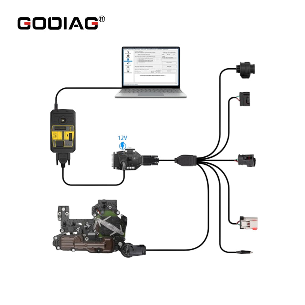 GODIAG 5-In-1 MB ISM Gearbox Cable Set Compatible with VGS FDCT, 722.8, 722.9, 725 ECU Programming Tool
