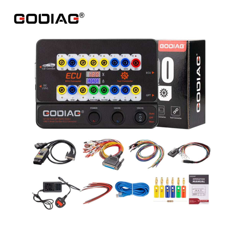 GODIAG GT100 PLUS GPT ENET DOIP OBDII Breakout Box ECU Connector with 24V to 12V Converter