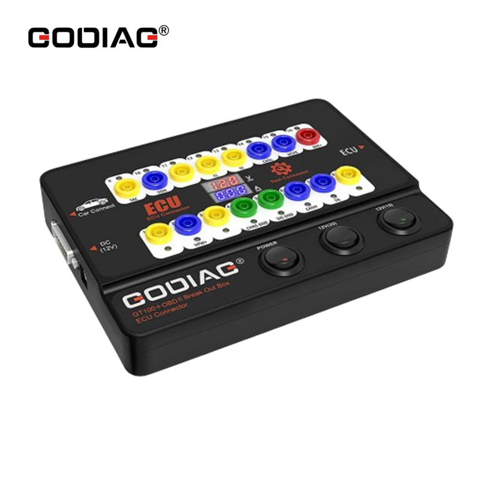 GODIAG GT100+ New Generation ECU Connector OBD2 Breakout Box with Electronic Current Display and CANBUS Protocols
