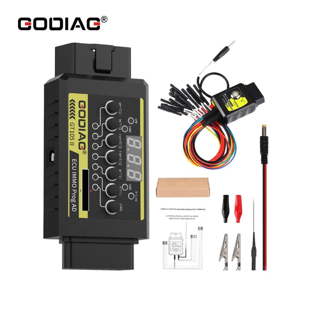GODIAG GT107 DSG Gearbox Adapter with GT105 II IMMO Prog AD For DQ250, DQ200, VL381, VL300, DQ500, DL501, Benz, BMW
