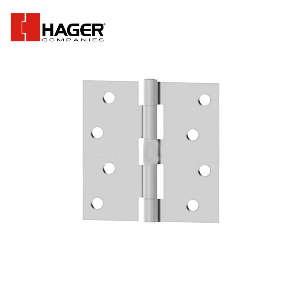 HAGER - 1741 - Full Mortise Plain Bearing - Residential Hinge - 3.5 Inch by 3.5 Inch - Steel Base Material - 5 Knuckle - 5/8 Round Corners
