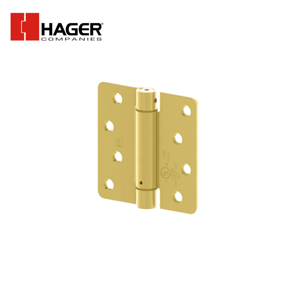 HAGER - 1751 - Full Mortise Residential Spring Hinge - 4 by 4 - Steel Base Material - 1/4 Round Corners
