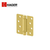 HAGER - 1751 - Full Mortise Residential Spring Hinge - 4 by 4 - Steel Base Material - 1/4 Round Corners