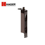 HAGER - 283D - Brass Manual Flush Bolt - 1/2 Inch Square Bolt Head with 15/16 Inch by 2-1/4 Inch Strike