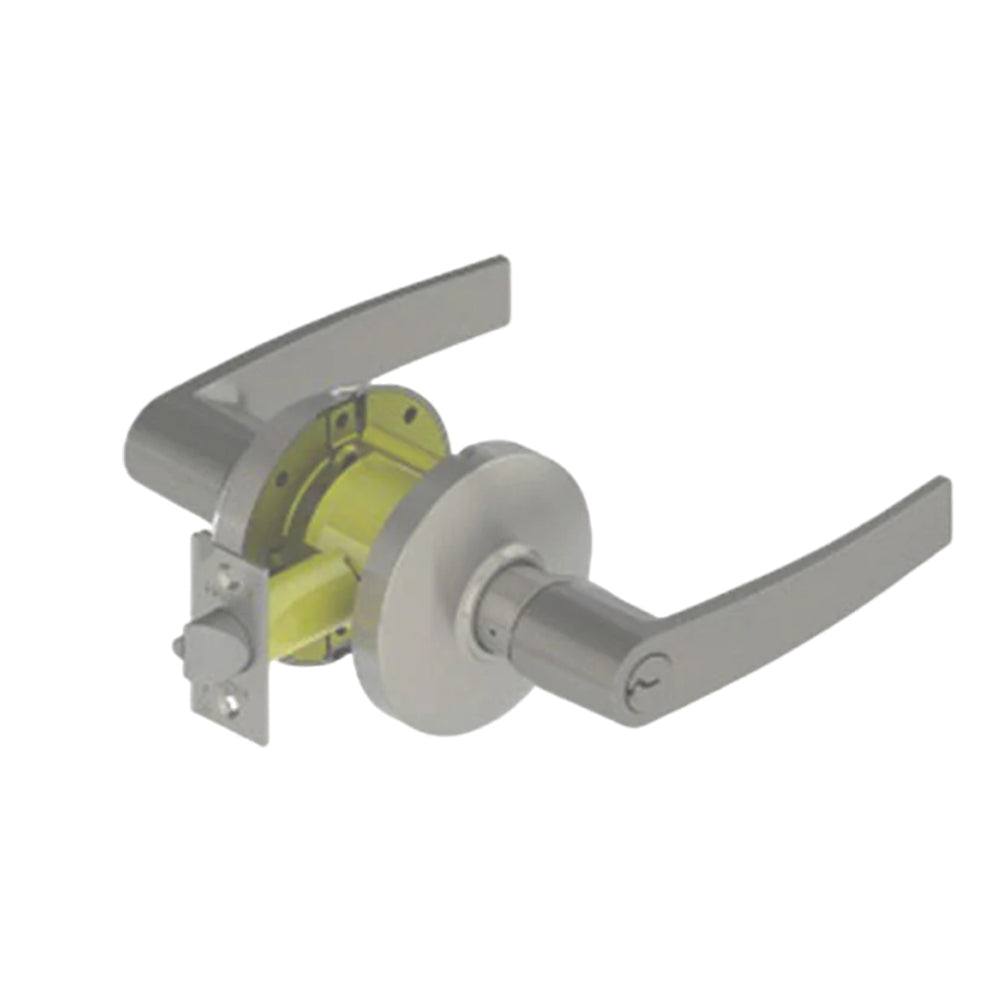 HAGER - 3453 - Entrance/Office Cylindrical Lock - 3-17/32 Inch Diameter Rose - 6 Pin - Non-Handed - Grade 1 - Satin Chrome