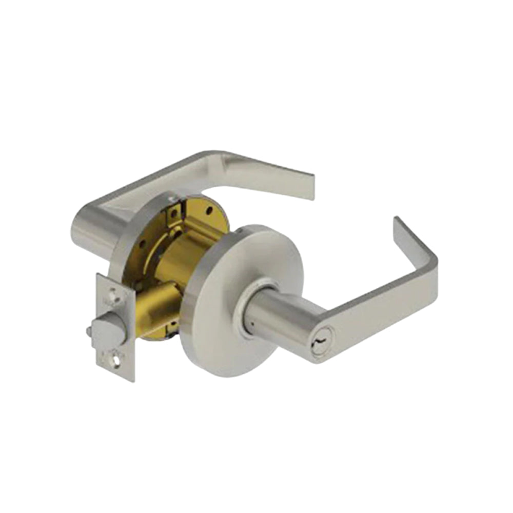 HAGER - 3453 - Entrance/Office Cylindrical Lock - 3-17/32 Inch Diameter Rose - 6 Pin - Non-Handed - Grade 1 - Satin Chrome
