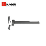 HAGER - 4501 - Surface Vertical Rod Exit Bar with Wide Stile Pushpad and 36 Inch Device Exit Only - Grade 1