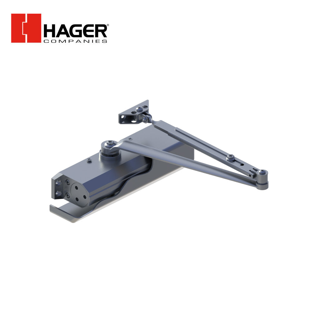 HAGER - 5300-TRK - Surface Closer Push or Pull Side Track Arm Mount Mounting with Non Hold Open and Stop Track Arm and Size 1 to 6 Adjustable - Aluminum