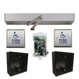 HAGER - 8318-KT1 - Single Door Pull-Arm Operator Kit with 2 Push Plate Switches, 2 Mounting Boxes and 1 Receiver - Non-Handed