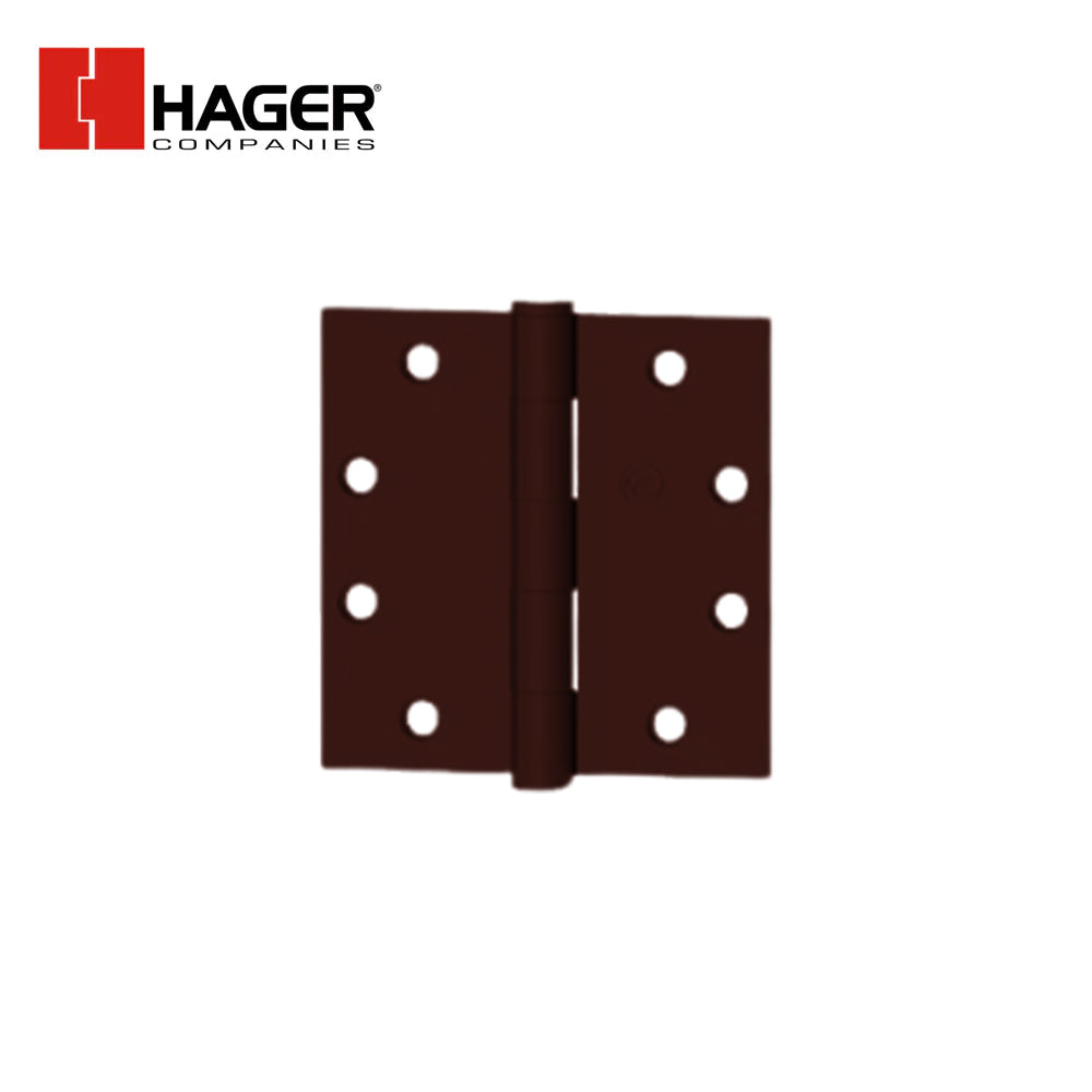 HAGER - EC1100 - Full Mortise Plain Bearing Hinge - 4.5 Inch by 4.5 Inch - 5 Knuckle - Oil Rubbed Bronze