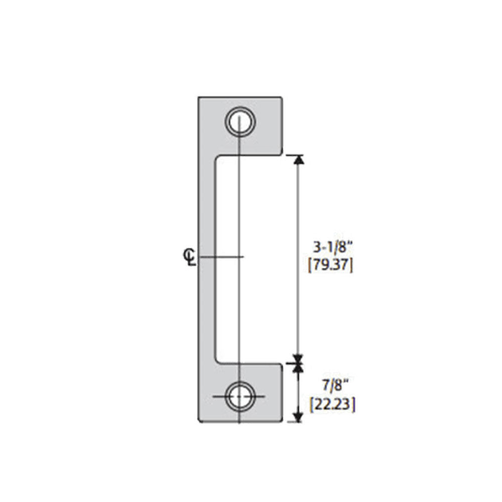 HES - 1006 Series - Faceplate for Mortise Locksets with 1 Inch Deadbolt without Deadlatch - HT Option (4-7/8 Inch x 1-1/4 Inch)