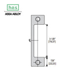 HES - 1006 Series - Faceplate for Mortise Locksets with 1 Inch Deadbolt without Deadlatch - HT Option (4-7/8 Inch x 1-1/4 Inch)