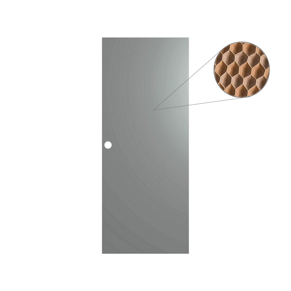 Fortis Doors - 18GHFV2680M - Heavy Duty 18ga Galvanized Honeycomb Flush Door - 86 Prep - Edge Seam - 2'6" x 8' - Dark Gray Prime Coat (Powder Coated)