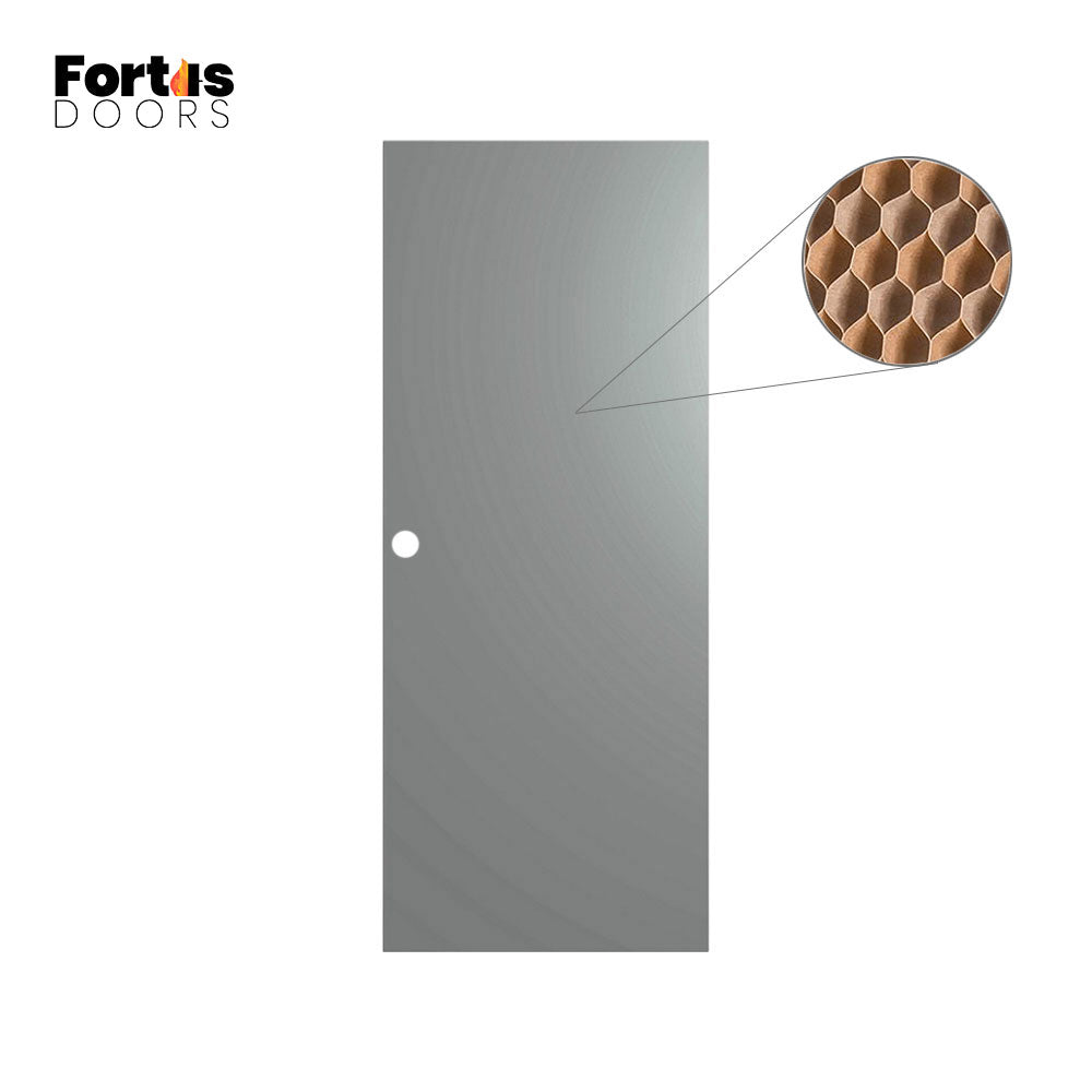 Fortis Doors - 18GHFV3068C - Heavy Duty 18ga Galvanized Honeycomb Flush Door - 161 Prep - Edge Seam - 3' x 6'8" - Dark Gray Prime Coat (Powder Coated)