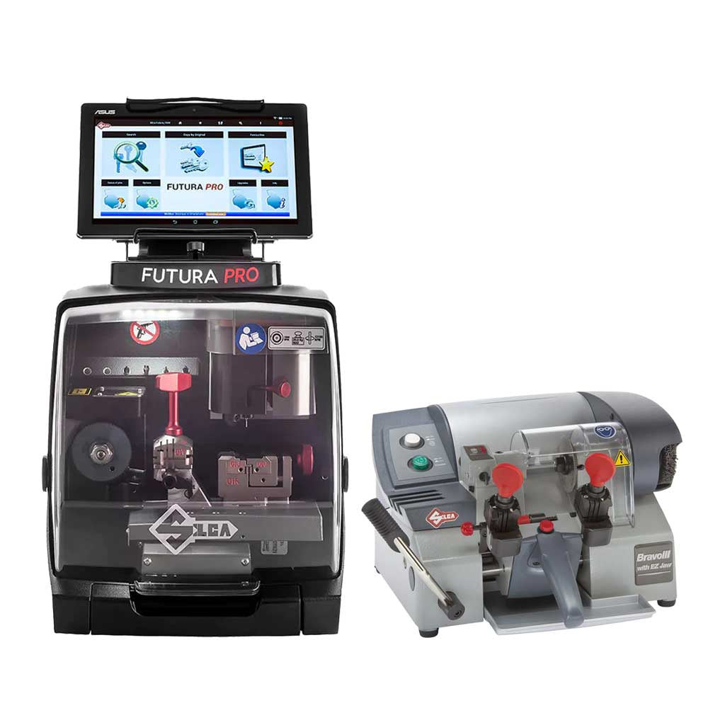 ILCO Futura Pro Electronic Key Cutting Machine and Bravo III with EZ-J
