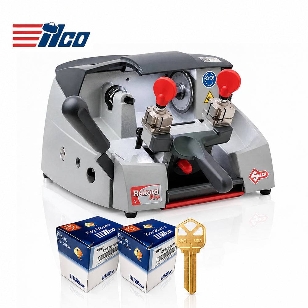 ILCO Rekord Pro S User-friendly Key Cutting Machine with FREE 2 Packs of 250 KW1 Key Blanks