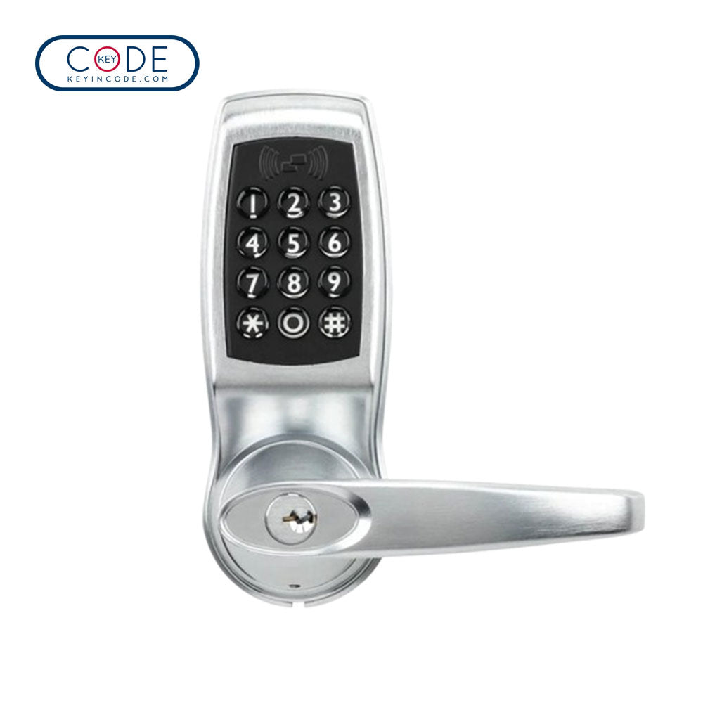 KeyInCode KIC4510-KWB Bluetooth and Wi-Fi Enabled Lockset with Tubular Latch - US26D - Satin Chromium Plated (626)
