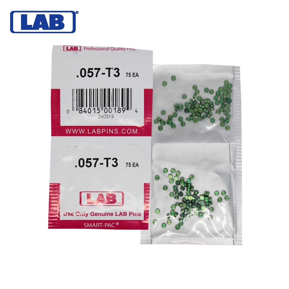 LAB - 057T - .057 Top Pin - .115 Diameter - Crown .003 Universal - Color-Coded - Brass Alloy - Smart Pack 150 Pins