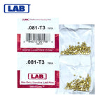 LAB - 081T - .081 Top Pin - .115 Diameter - Crown .003 Universal - Color-Coded - Brass Alloy - Smart Pack 150 Pins