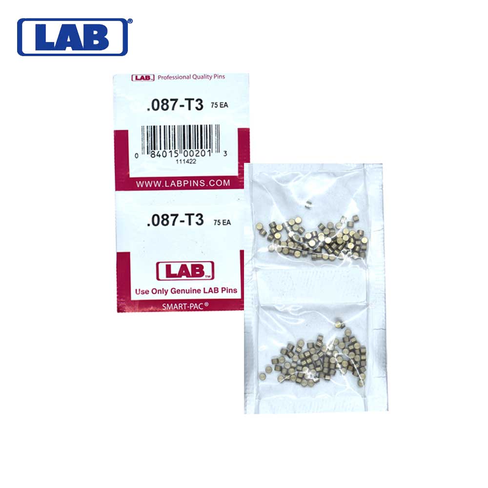 LAB - 087T - .087 Top Pin - .115 Diameter - Crown .003 Universal - Color-Coded - Brass Alloy - Smart Pack 150 Pins