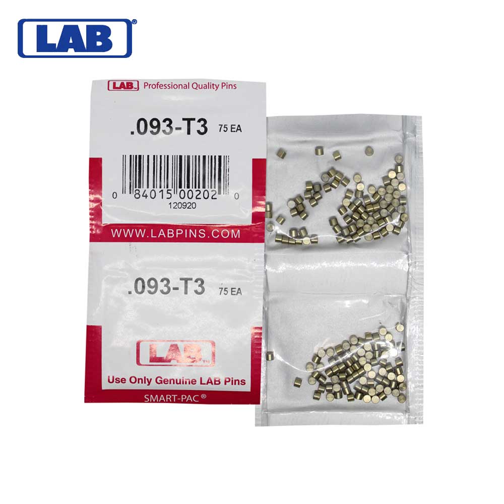 LAB - 093T - .093 Top Pin - .115 Diameter - Crown .003 Universal - Color-Coded - Brass Alloy - Smart Pack 150 Pins
