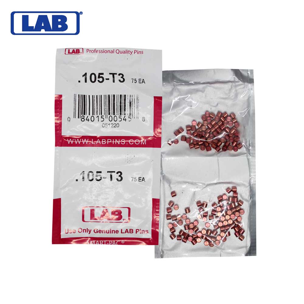 LAB - 105T - .105 Top Pin - .115 Diameter - Crown .003 Universal - Color-Coded - Brass Alloy - Smart Pack 150 Pins