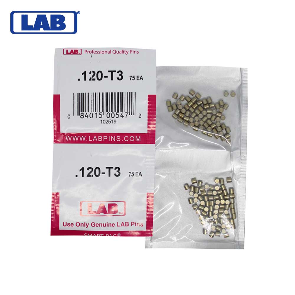LAB - 120T - .120 Top Pin - .115 Diameter - Crown .003 Universal - Color-Coded - Brass Alloy - Smart Pack 150 Pins