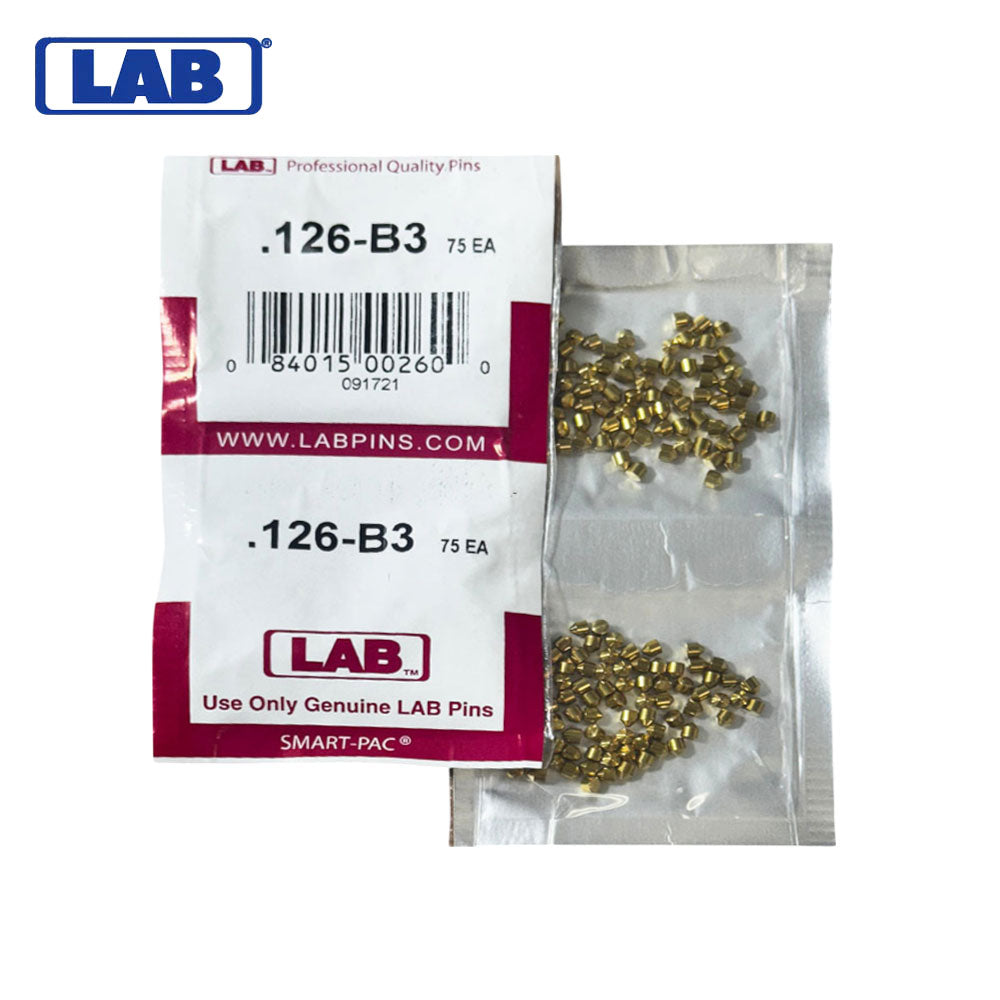LAB - 126B - .126 Bottom Pin - .115 Diameter - Crown .003 Universal - Color-Coded - Brass Alloy - Smart Pack 150 Pins