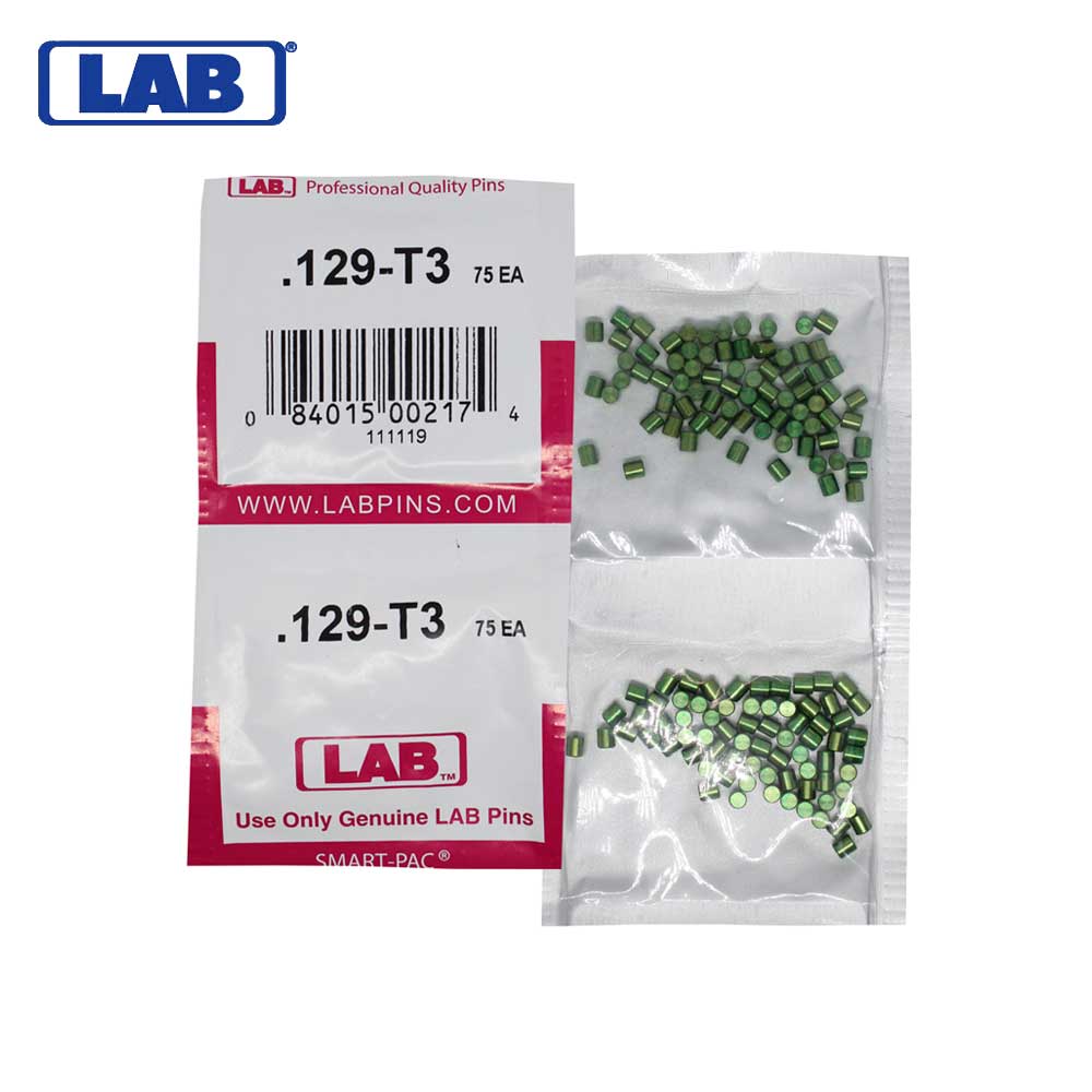 LAB - 129T - .129 Top Pin - .115 Diameter - Crown .003 Universal - Color-Coded - Brass Alloy - Smart Pack 150 Pins