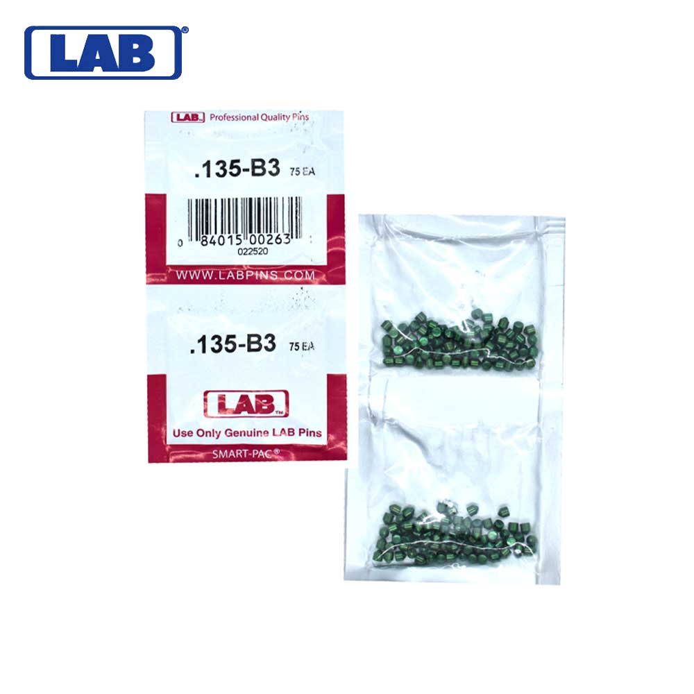 LAB - 135B - .135 Bottom Pin - .115 Diameter - Crown .003 Universal - Color-Coded - Brass Alloy - Smart Pack 150 Pins