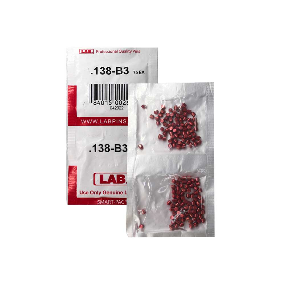 LAB - 138B - .138 Bottom Pin - .115 Diameter - Crown .003 Universal - Color-Coded - Brass Alloy - Smart Pack 150 Pins