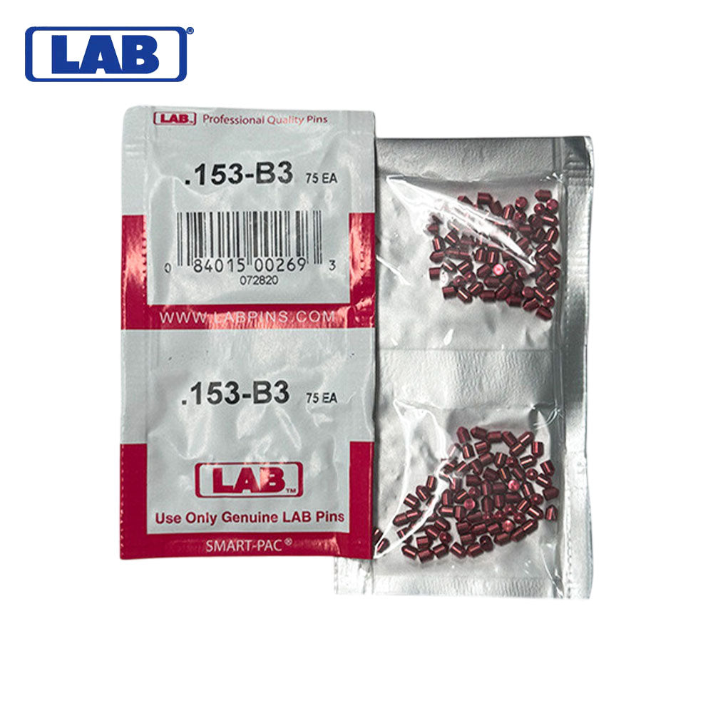 LAB - 153B - .153 Bottom Pin - .115 Diameter - Crown .003 Universal - Color-Coded - Brass Alloy - Smart Pack 150 Pins