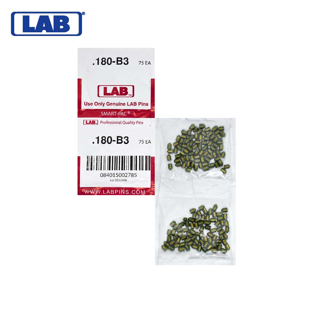 LAB - 180B - .180 Bottom Pin - .115 Diameter - Crown .003 Universal - Color-Coded - Brass Alloy - Smart Pack 150 Pins
