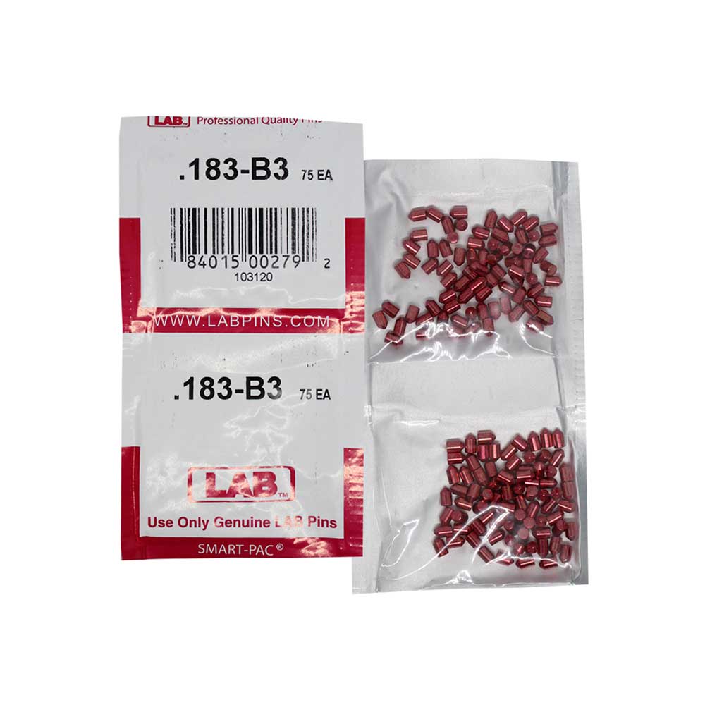 LAB - 183B - .183 Bottom Pin - .115 Diameter - Crown .003 Universal - Color-Coded - Brass Alloy - Smart Pack 150 Pins