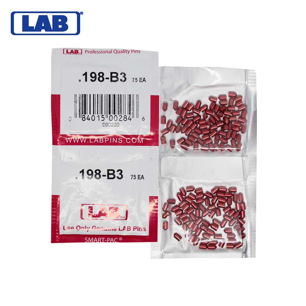 LAB - 198B - .198 Bottom Pin - .115 Diameter - Crown .003 Universal - Color-Coded - Brass Alloy - Smart Pack 150 Pins