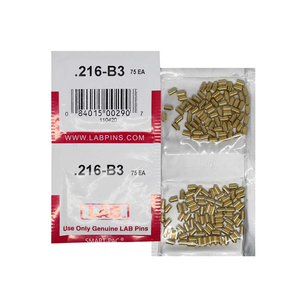 LAB - 216B - .216 Bottom Pin - .115 Diameter - Crown .003 Universal - Color-Coded - Brass Alloy - Smart Pack 150 Pins
