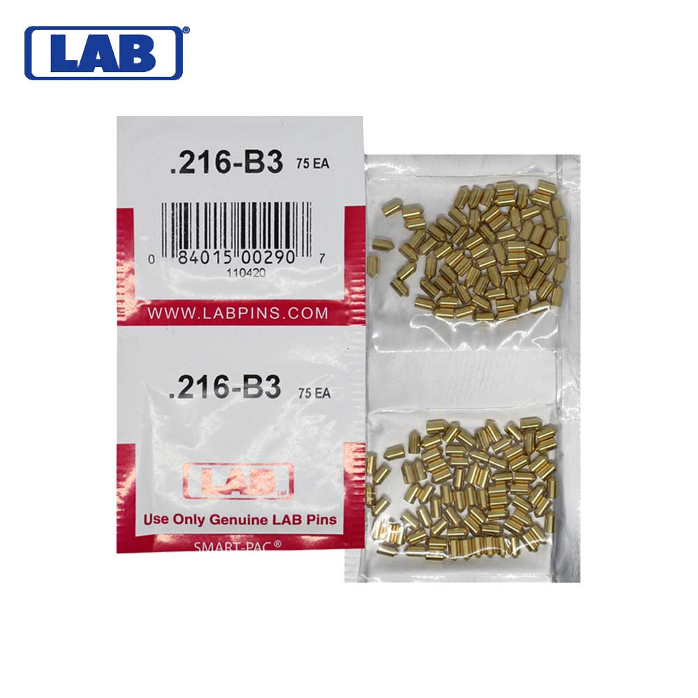 LAB - 216B - .216 Bottom Pin - .115 Diameter - Crown .003 Universal - Color-Coded - Brass Alloy - Smart Pack 150 Pins