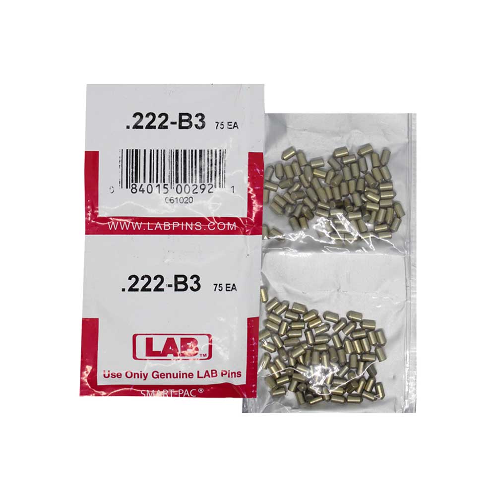 LAB - 222B - .222 Bottom Pin - .115 Diameter - Crown .003 Universal - Color-Coded - Brass Alloy - Smart Pack 150 Pins