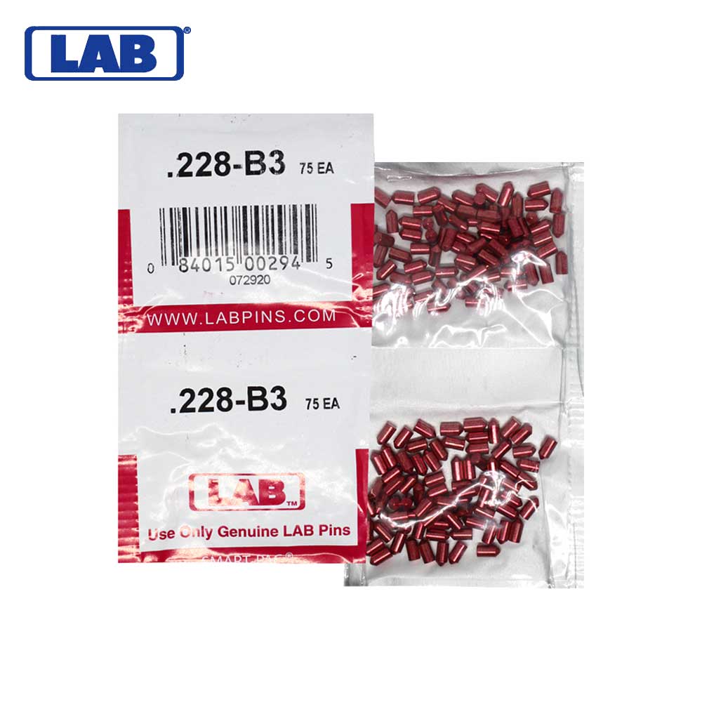 LAB - 228B - .228 Bottom Pin - .115 Diameter - Crown .003 Universal - Color-Coded - Brass Alloy - Smart Pack 150 Pins
