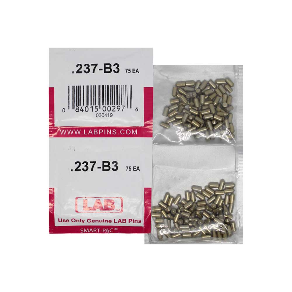 LAB - 237B - .237 Bottom Pin - .115 Diameter - Crown .003 Universal - Color-Coded - Brass Alloy - Smart Pack 150 Pins