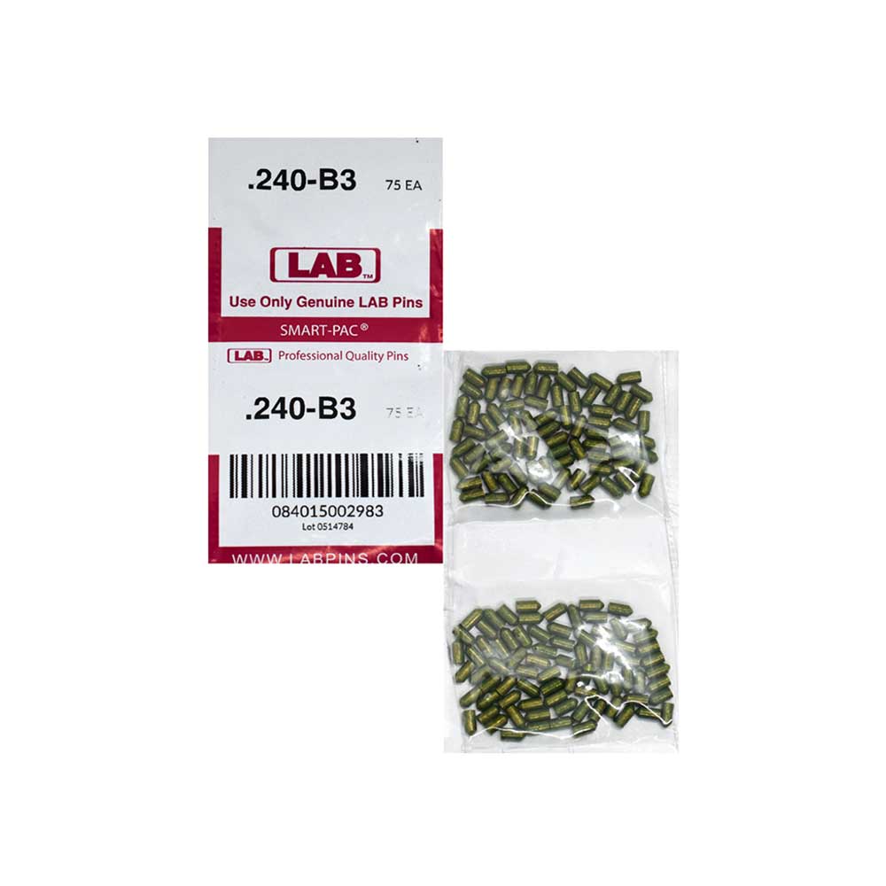 LAB - 240B - .240 Bottom Pin - .115 Diameter - Crown .003 Universal - Color-Coded - Brass Alloy - Smart Pack 150 Pins