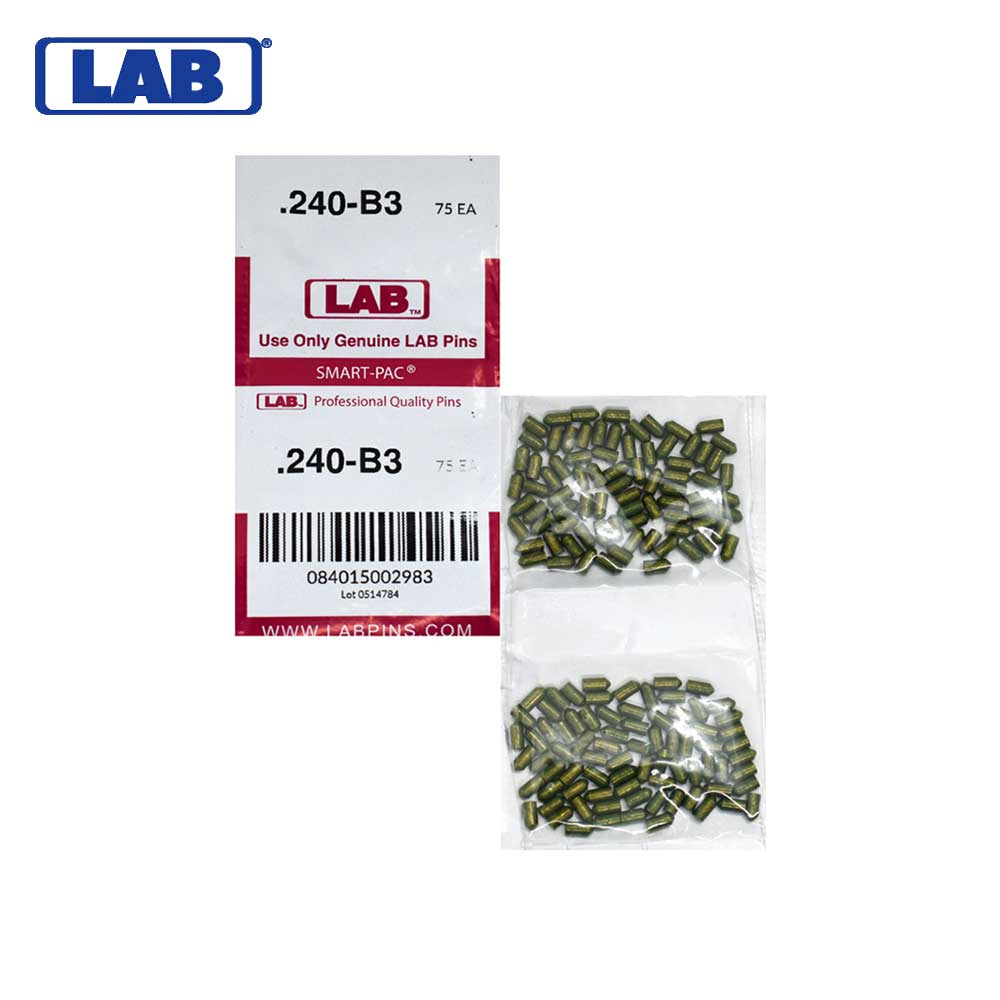LAB - 240B - .240 Bottom Pin - .115 Diameter - Crown .003 Universal - Color-Coded - Brass Alloy - Smart Pack 150 Pins