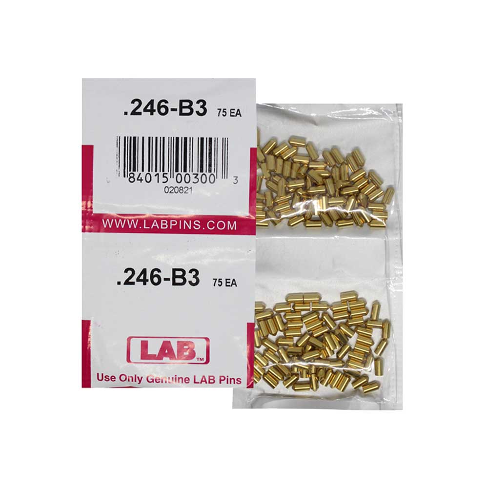 LAB - 246B - .246 Bottom Pin - .115 Diameter - Crown .003 Universal - Color-Coded - Brass Alloy - Smart Pack 150 Pins