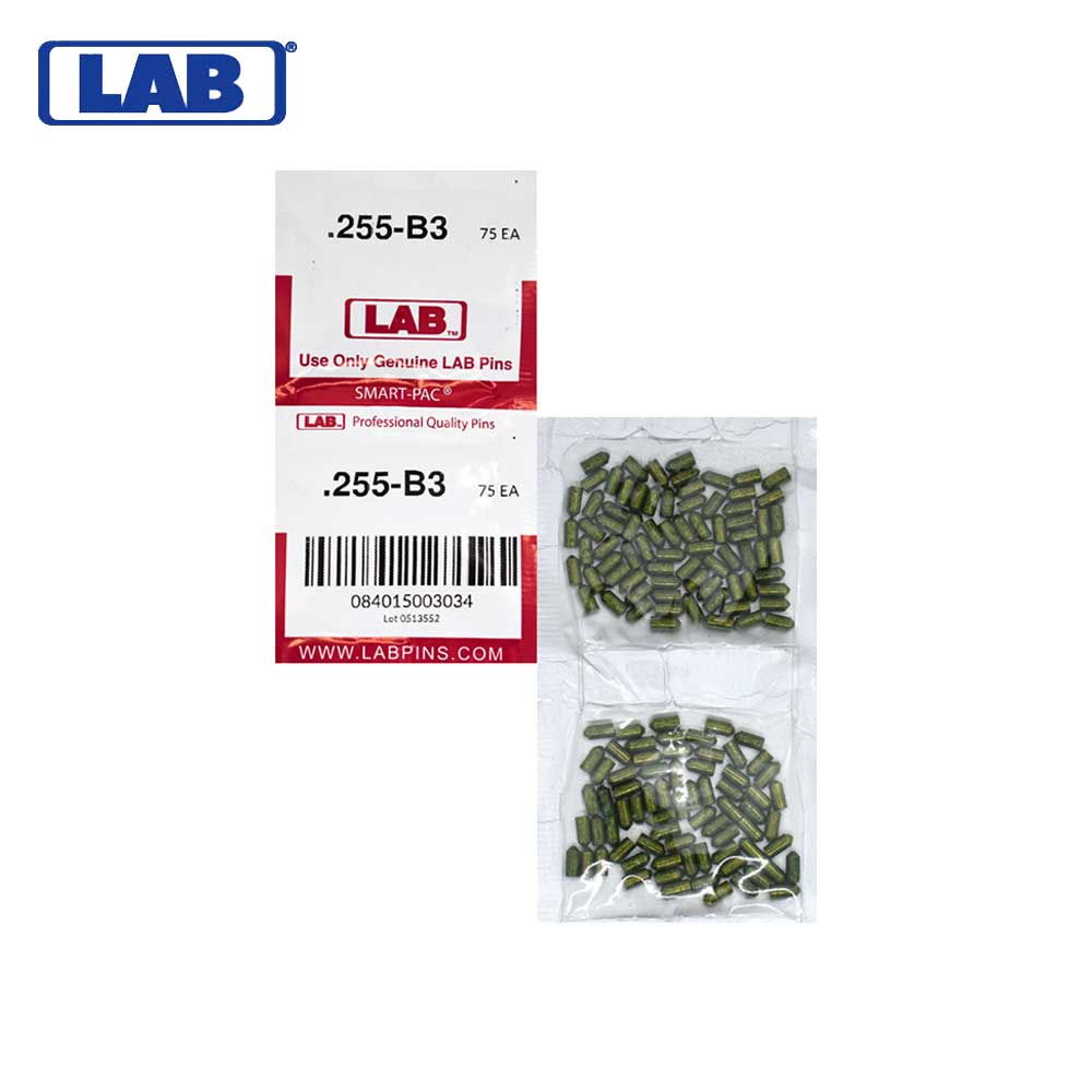 LAB - 255B - .255 Bottom Pin - .115 Diameter - Crown .003 Universal - Color-Coded - Brass Alloy - Smart Pack 150 Pins